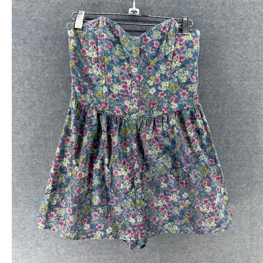 Pins and Needles Skort Romper Sz M Urban Outfitters Y2K Strapless Floral Cottage